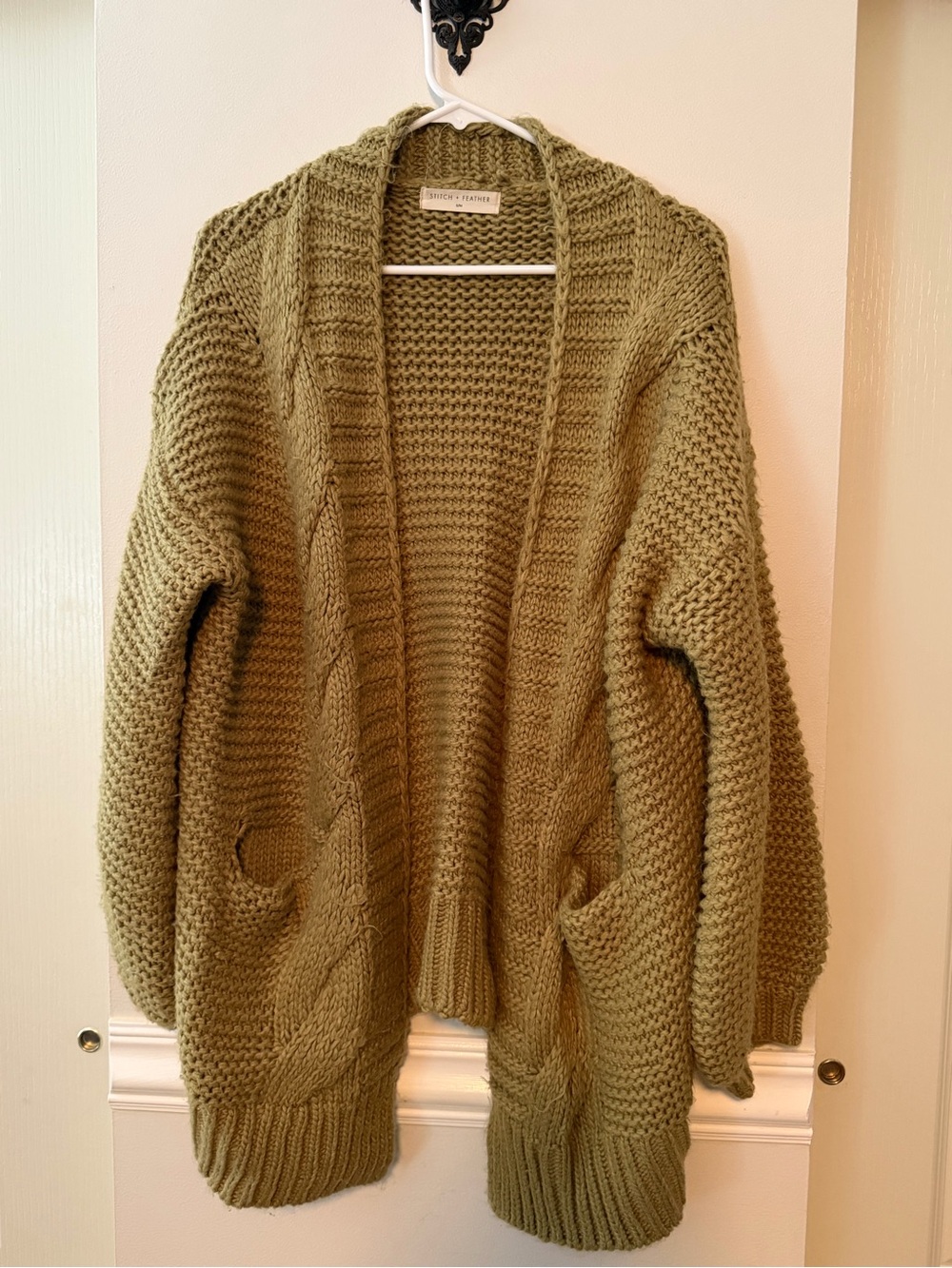 Oversized Cable Knit Cardigan Sweater